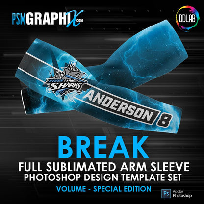 Break - Special Edition - Arm Sleeve Photoshop Template-Photoshop Template - PSMGraphix