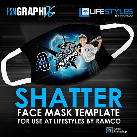 Shatter - Face Mask Template (Ramco)-Photoshop Template - PSMGraphix