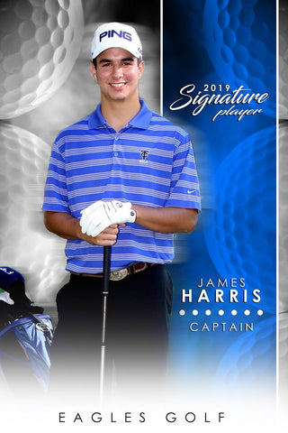 Golf- v.1 - Signature Player - V Poster/Banner-Photoshop Template - Photo Solutions