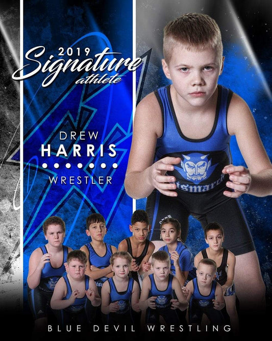 Wrestling - v.1 - Signature Player - V T&I Poster/Banner-Photoshop Template - Photo Solutions
