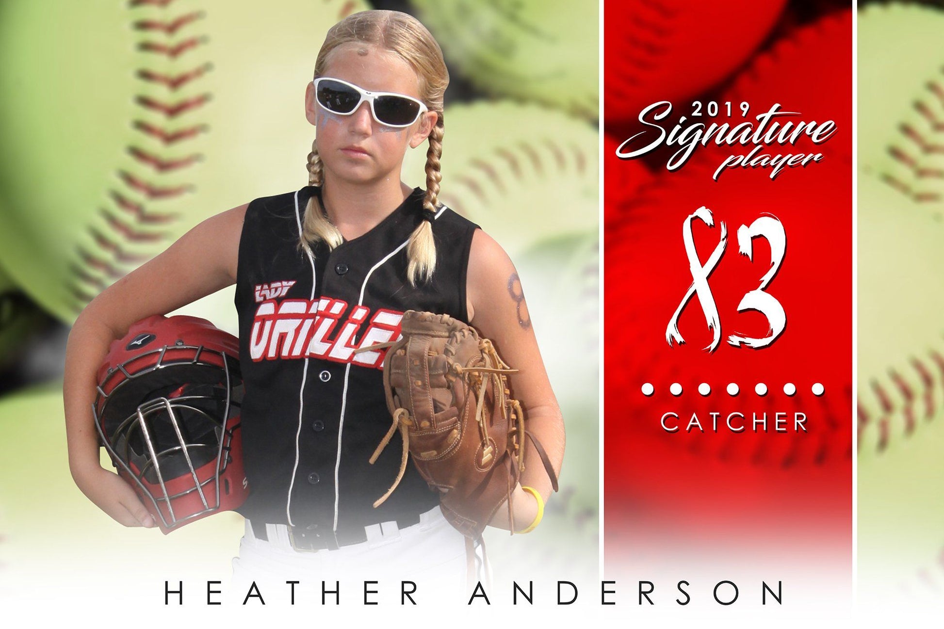 Softball - v.1 - Signature Player - H Poster/Banner-Photoshop Template - Photo Solutions