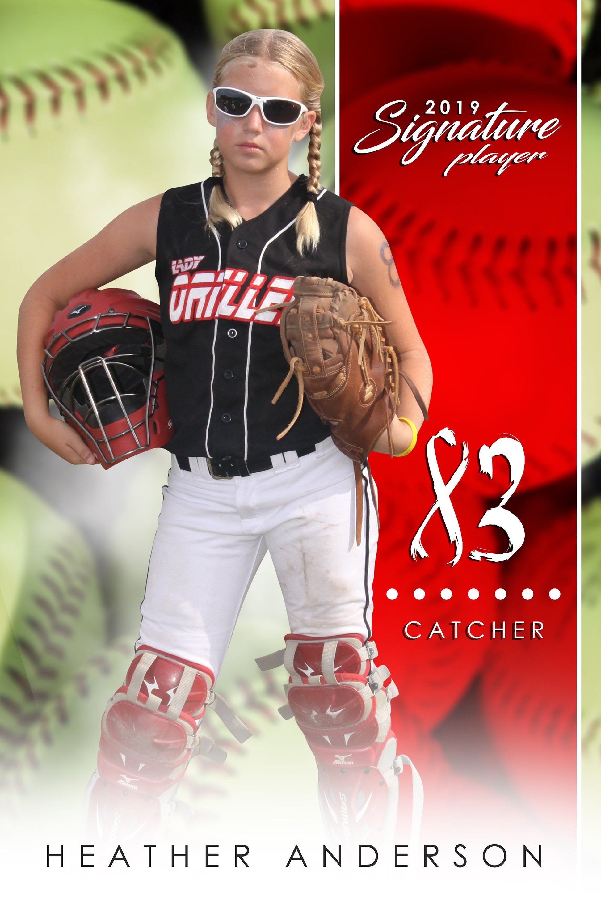 Softball - v.1 - Signature Player - V Poster/Banner-Photoshop Template - Photo Solutions