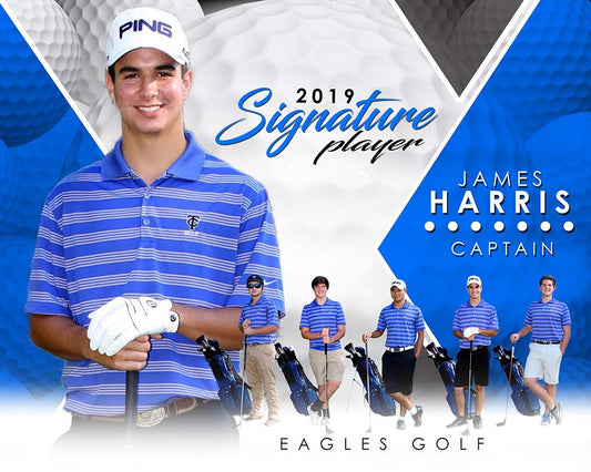 Golf- v.2 - Signature Player - H T&I Poster/Banner-Photoshop Template - Photo Solutions