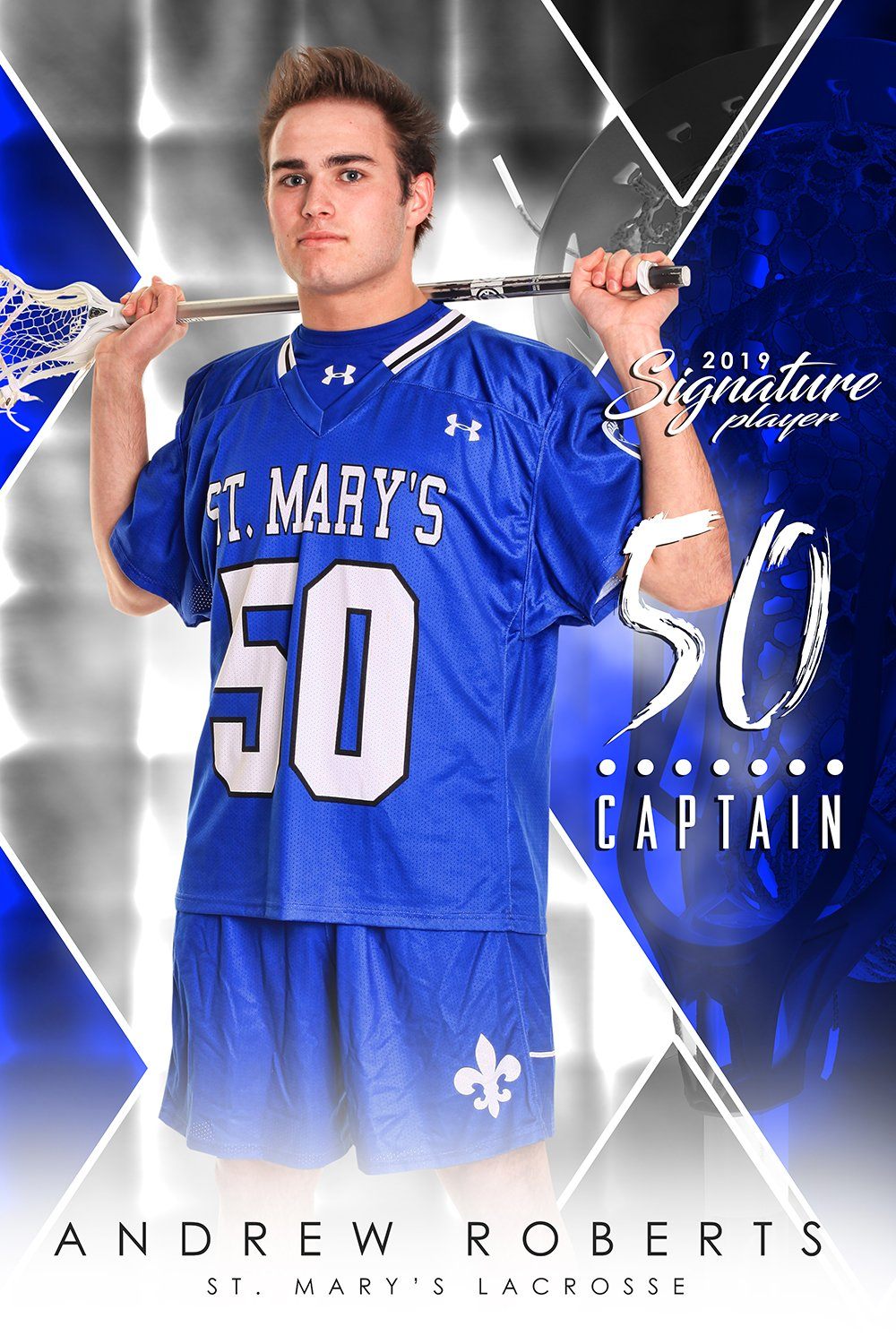 Lacrosse - v.2 - Signature Player - V Poster/Banner-Photoshop Template - Photo Solutions