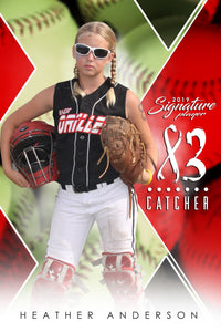 Softball - v.2 - Signature Player - V Poster/Banner-Photoshop Template - Photo Solutions