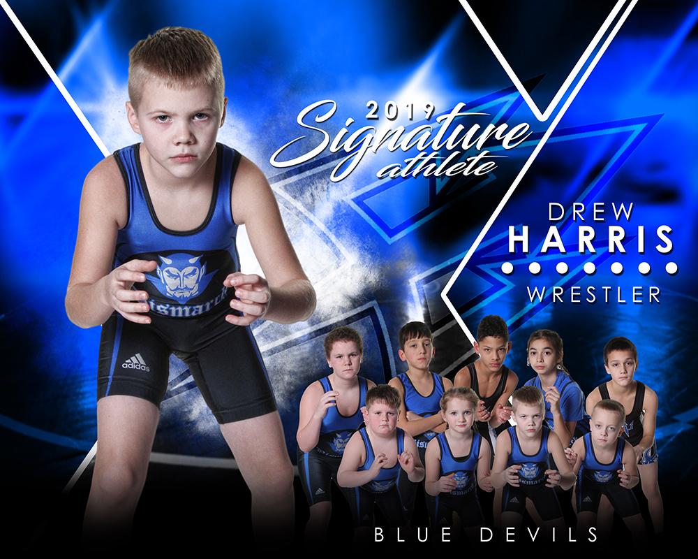 Wrestling - v.2 - Signature Player - H T&I Poster/Banner-Photoshop Template - Photo Solutions