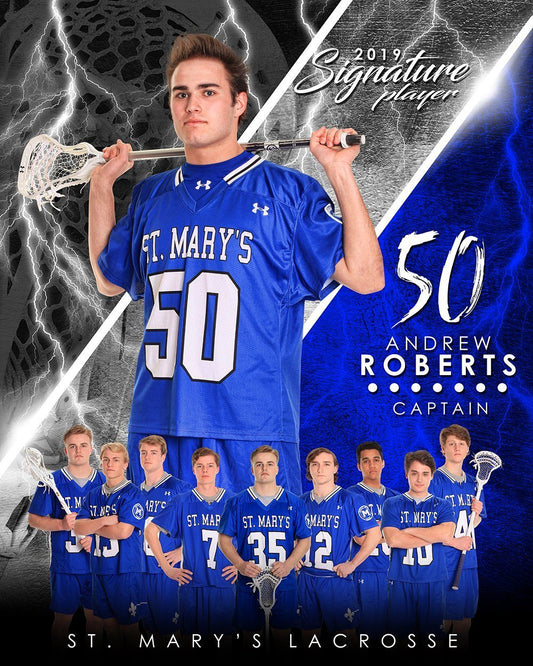 Lacrosse - v.3 - Signature Player - V T&I Poster/Banner-Photoshop Template - Photo Solutions