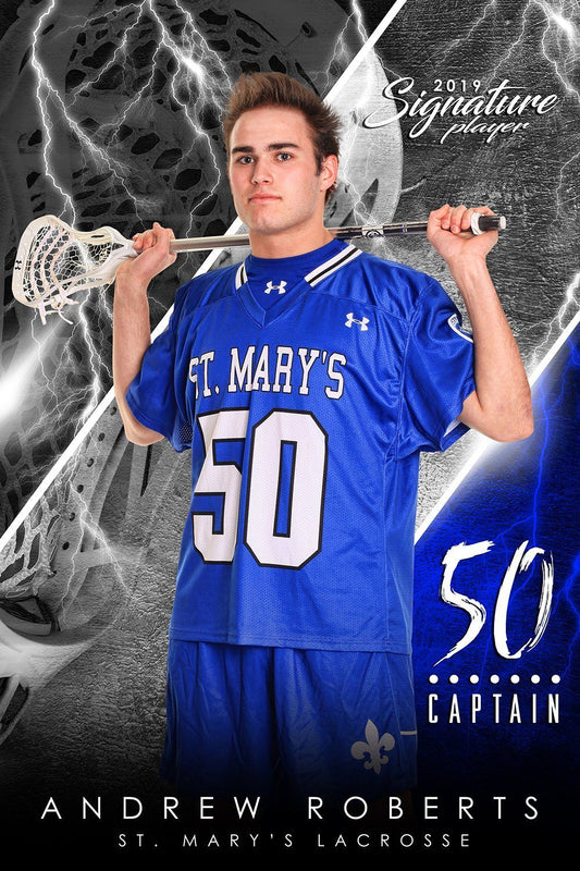 Lacrosse - v.3 - Signature Player - V Poster/Banner-Photoshop Template - Photo Solutions