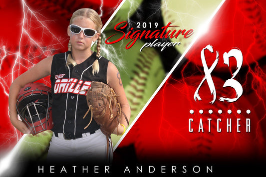 Softball - v.3 - Signature Player - H Poster/Banner-Photoshop Template - Photo Solutions
