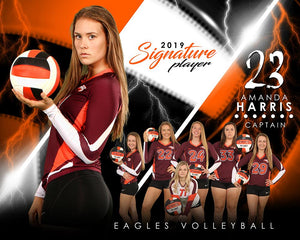 Volleyball - v.3 - Signature Player - H T&I Poster/Banner-Photoshop Template - Photo Solutions