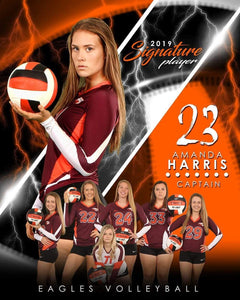 Volleyball - v.3 - Signature Player - V T&I Poster/Banner-Photoshop Template - Photo Solutions