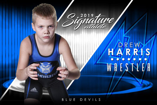 Wrestling - v.3 - Signature Player - H T&I Poster/Banner-Photoshop Template - Photo Solutions