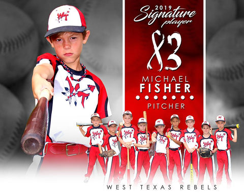 Baseball - v.1 - Signature Player - H T&I Poster/Banner-Photoshop Template - Photo Solutions