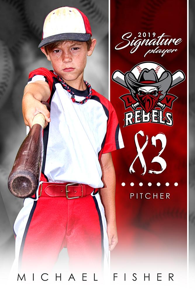 Baseball - v.1 - Signature Player - V Poster/Banner-Photoshop Template - Photo Solutions