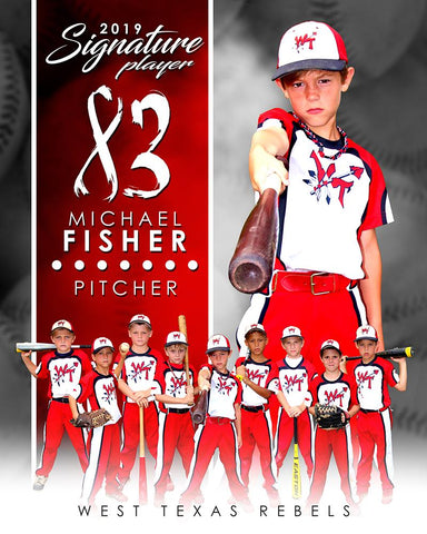 Baseball - v.1 - Signature Player - V T&I Poster/Banner-Photoshop Template - Photo Solutions