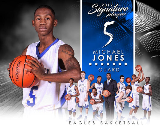 Basketball - v.1 - Signature Player - H T&I Poster/Banner-Photoshop Template - Photo Solutions