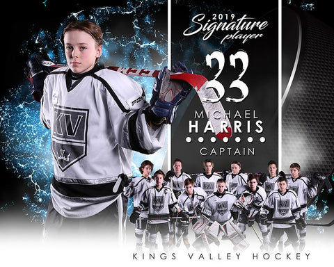 Hockey - v.1 - Signature Player - H T&I Poster/Banner-Photoshop Template - Photo Solutions
