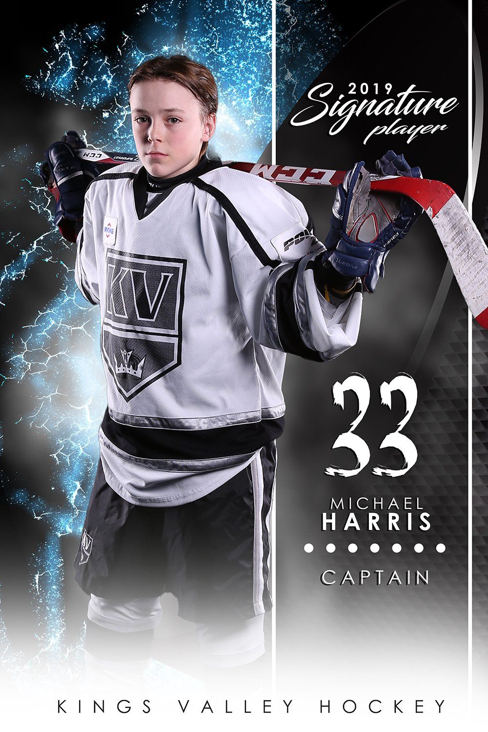 Hockey - v.1 - Signature Player - V-Photoshop Template - Photo Solutions