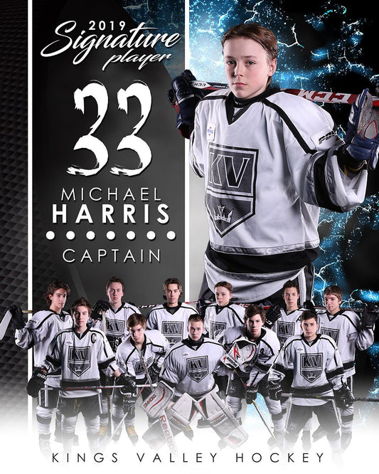 Hockey - v.1 - Signature Player - V T&I Poster/Banner-Photoshop Template - Photo Solutions