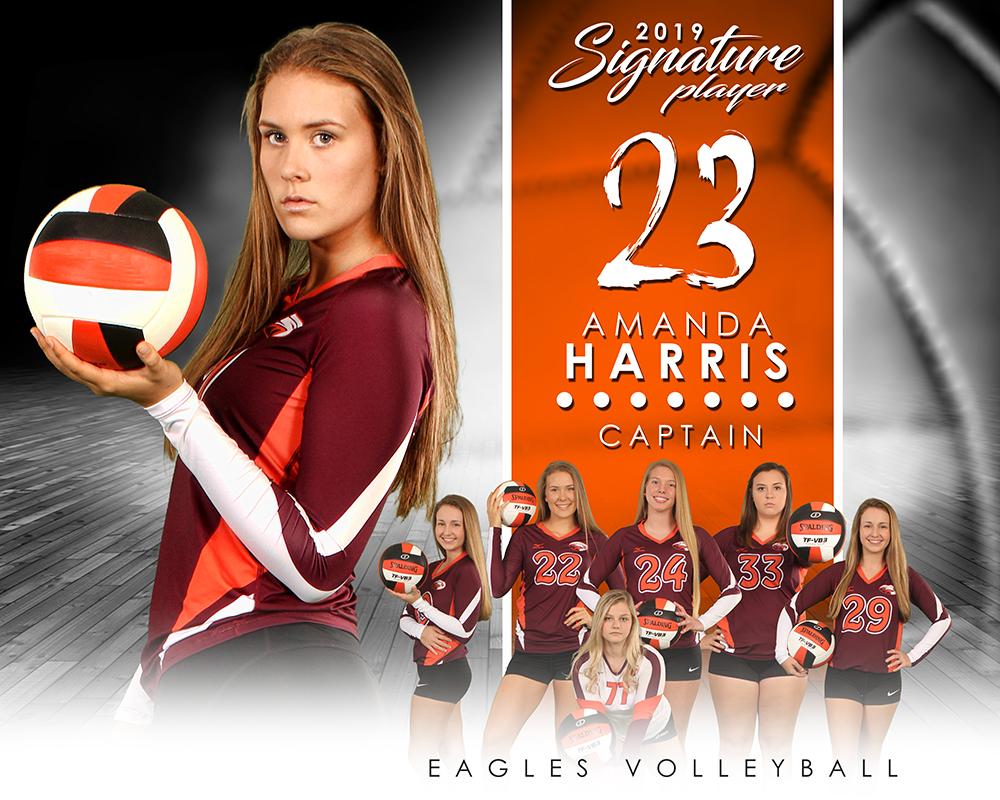 Volleyball - v.1 - Signature Player - H T&I Poster/Banner-Photoshop Template - Photo Solutions