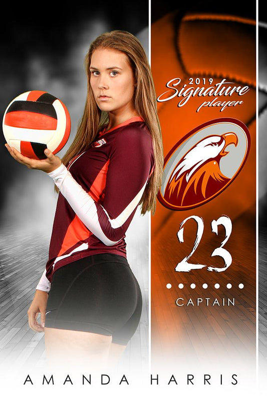 Volleyball - v.1 - Signature Player - V Poster/Banner-Photoshop Template - Photo Solutions