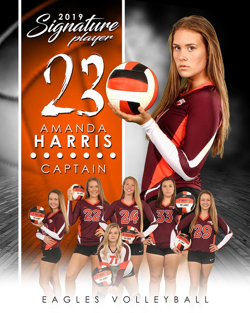 Volleyball - v.1 - Signature Player - V T&I Poster/Banner-Photoshop Template - Photo Solutions