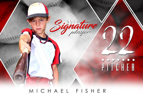 Baseball - v.2 - Signature Player - H-Photoshop Template - Photo Solutions