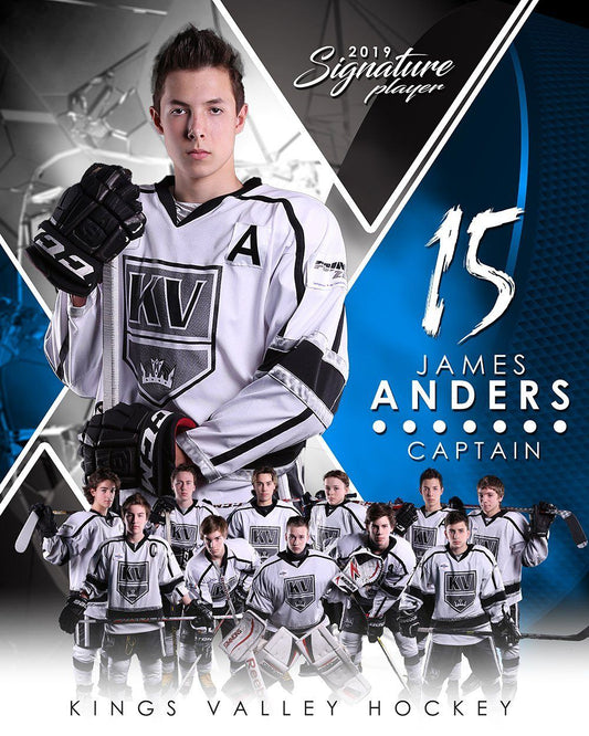 Hockey - v.2 - Signature Player - V T&I Poster/Banner-Photoshop Template - Photo Solutions