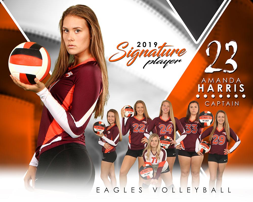 Volleyball - v.2 - Signature Player - H T&I Poster/Banner-Photoshop Template - Photo Solutions