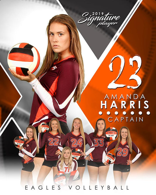 Volleyball - v.2 - Signature Player - V T&I Poster/Banner-Photoshop Template - Photo Solutions