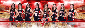 Basketball Night Game - Signature Series - Team Panoramic-Photoshop Template - Photo Solutions
