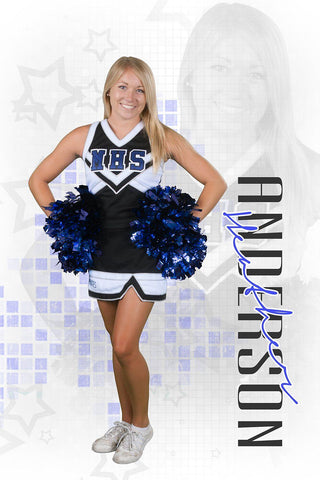 Cheer - Signature Series - Player Banner & Poster Template V-Photoshop Template - Photo Solutions