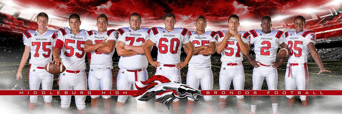 Football Night Game - Signature Series - Team Panoramic-Photoshop Template - Photo Solutions