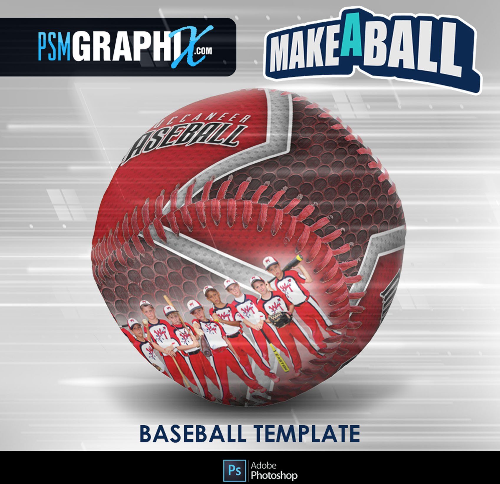 Smokescreen - V.1 - Baseball - Make-A-Ball Photoshop Template-Photoshop Template - PSMGraphix