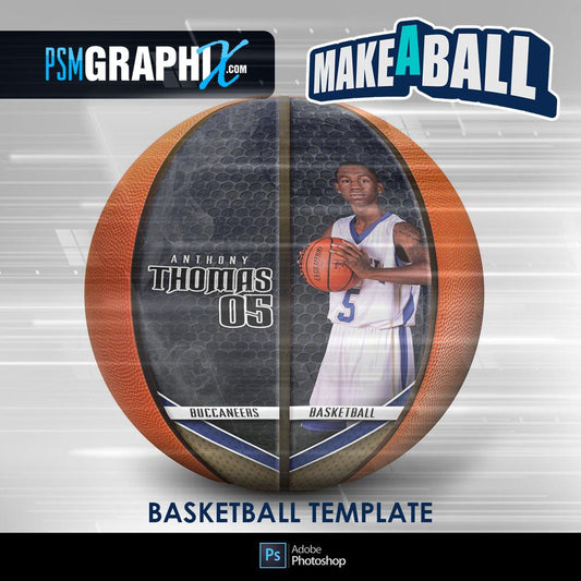 Smokescreen - V.1 - Basketball (Full Size)  - Make-A-Ball Photoshop Template-Photoshop Template - PSMGraphix