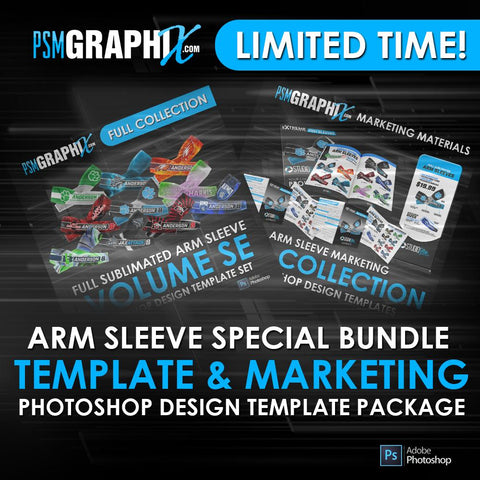 LIMITED TIME - Arm Sleeve Special Bundle-Photoshop Template - PSMGraphix