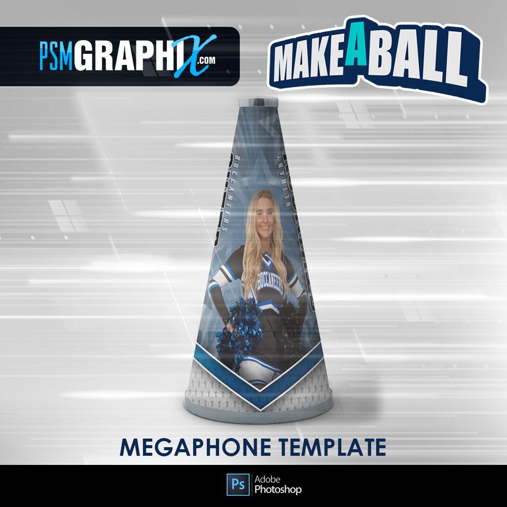 Spirit - V.1 - Cheer Megaphone - Make-A-Ball Photoshop Template-Photoshop Template - PSMGraphix