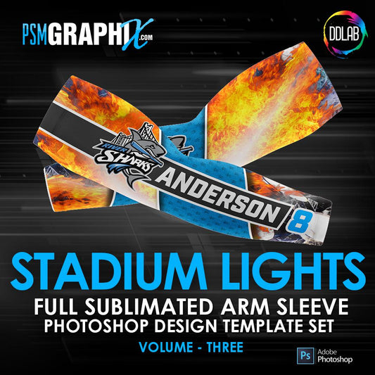 Stadium Lights - V3 - Arm Sleeve Photoshop Template-Photoshop Template - PSMGraphix
