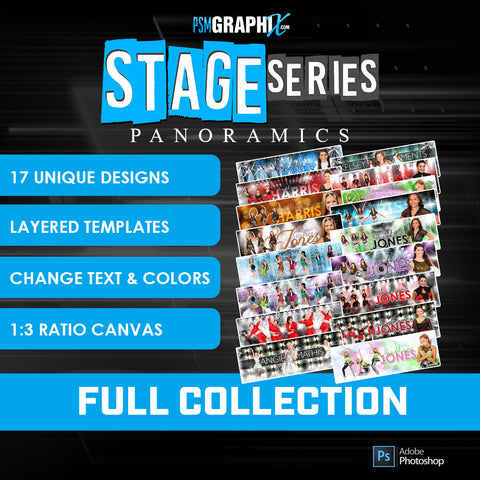 Bundle Template Set - Stage Series Panoramics-Photoshop Template - PSMGraphix