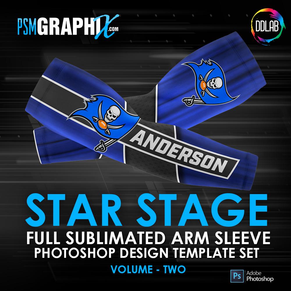 Star Stage - V2 - Arm Sleeve Photoshop Template-Photoshop Template - PSMGraphix