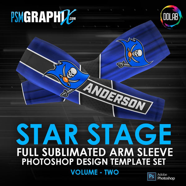Star Stage - V2 - Arm Sleeve Photoshop Template-Photoshop Template - PSMGraphix