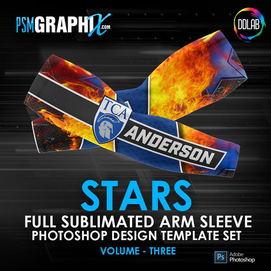 Stars - V3 - Arm Sleeve Photoshop Template-Photoshop Template - PSMGraphix