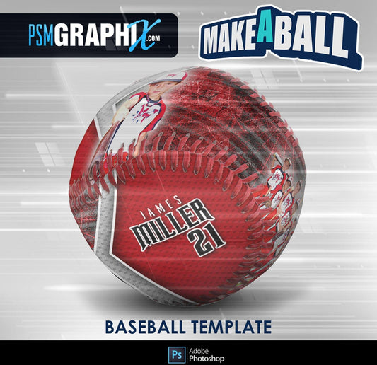 Steel Plate - V.1 - Baseball - Make-A-Ball Photoshop Template-Photoshop Template - PSMGraphix