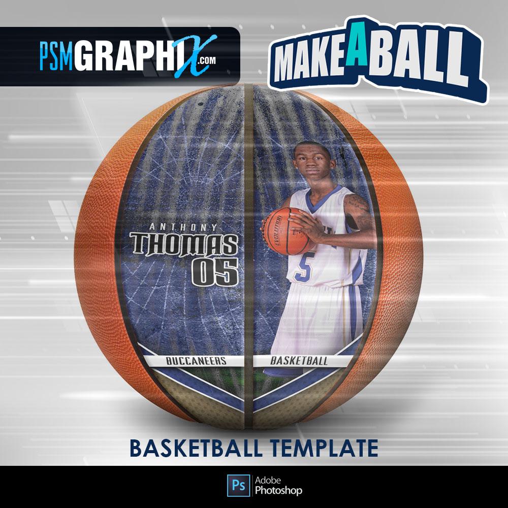 Steel Plate - V.1 - Basketball (Full Size)  - Make-A-Ball Photoshop Template-Photoshop Template - PSMGraphix