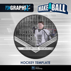 Steel Plate - V.1 - Hockey Puck - Make-A-Ball Photoshop Template-Photoshop Template - PSMGraphix