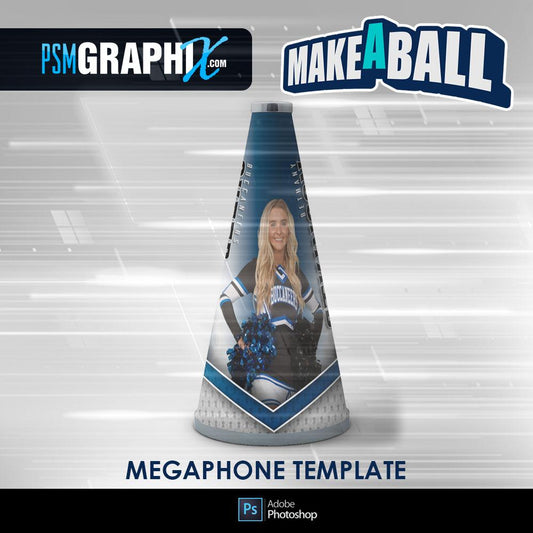 Superstar - V.1 - Cheer Megaphone - Make-A-Ball Photoshop Template-Photoshop Template - PSMGraphix