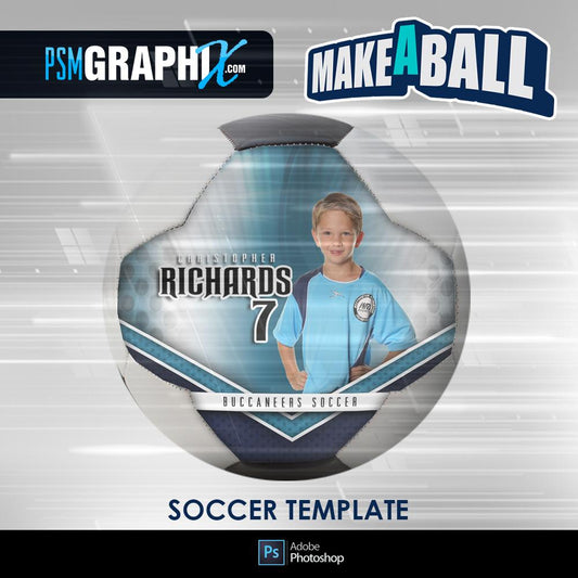 Superstar - V.1 - Soccer Ball (Full Size)  - Make-A-Ball Photoshop Template-Photoshop Template - PSMGraphix