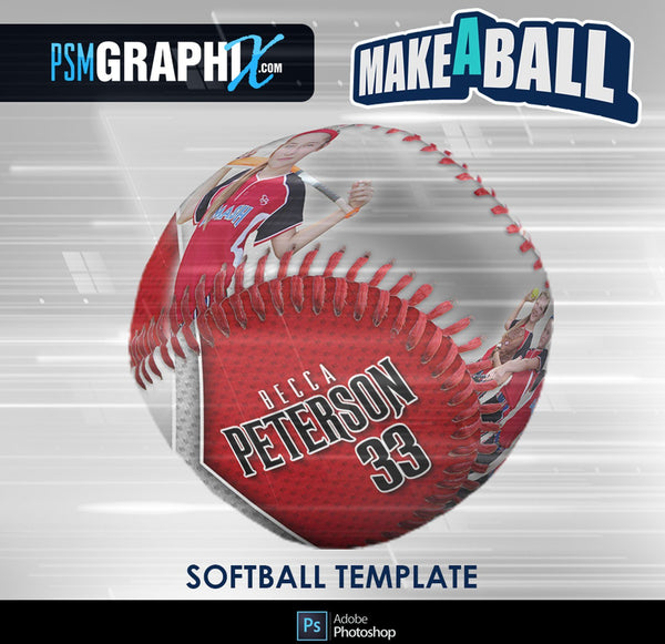 Superstar - V.1 - Softball - Make-A-Ball Photoshop Template-Photoshop Template - PSMGraphix
