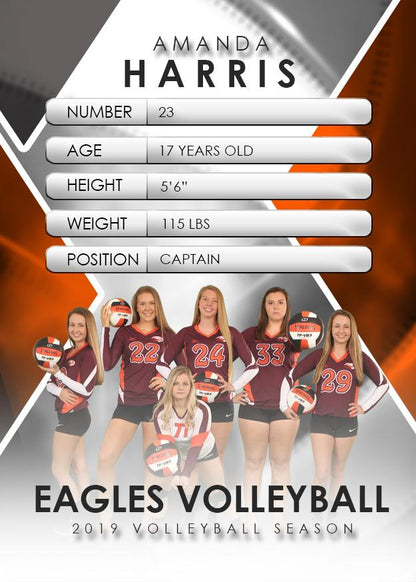 Signature Player - Volleyball - V2 - Extraction Trading Card Template-Photoshop Template - Photo Solutions