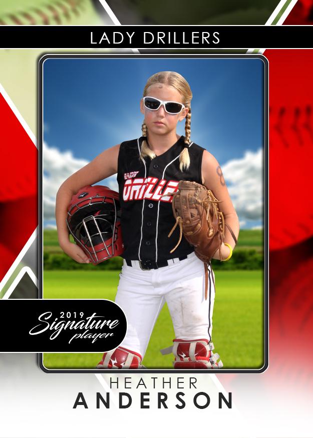 Signature Player - Softball - V2 - Drop-In Trading Card Template-Photoshop Template - Photo Solutions
